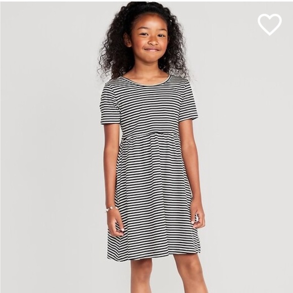 2 for$15 Old Navy Girl’s Jersey-Knit Black & White Striped Dress Size 18 (XXL) - Picture 3 of 9